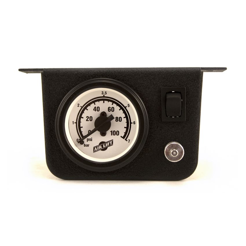 Air Lift 26156 Single Needle Gauge W/ 2in Lighted Panel - 100 PSI