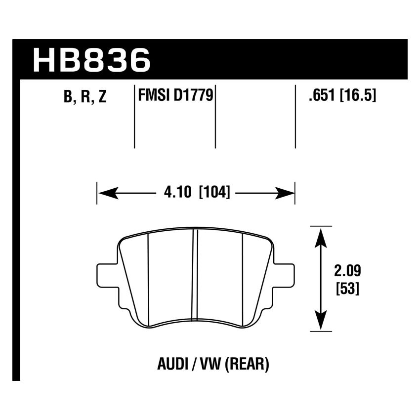 Hawk Performance HB836B.651 HPS 5.0 Disc Brake Pad