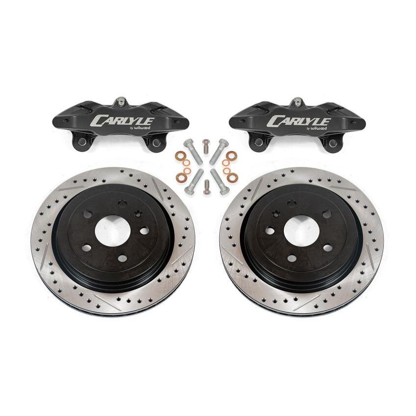 BMR Suspension DBK552 BMR 97-04 Chevrolet Corvette C5 Brake Kit For 15in Conversion Drilled & Slotted Rotors Black Caliper