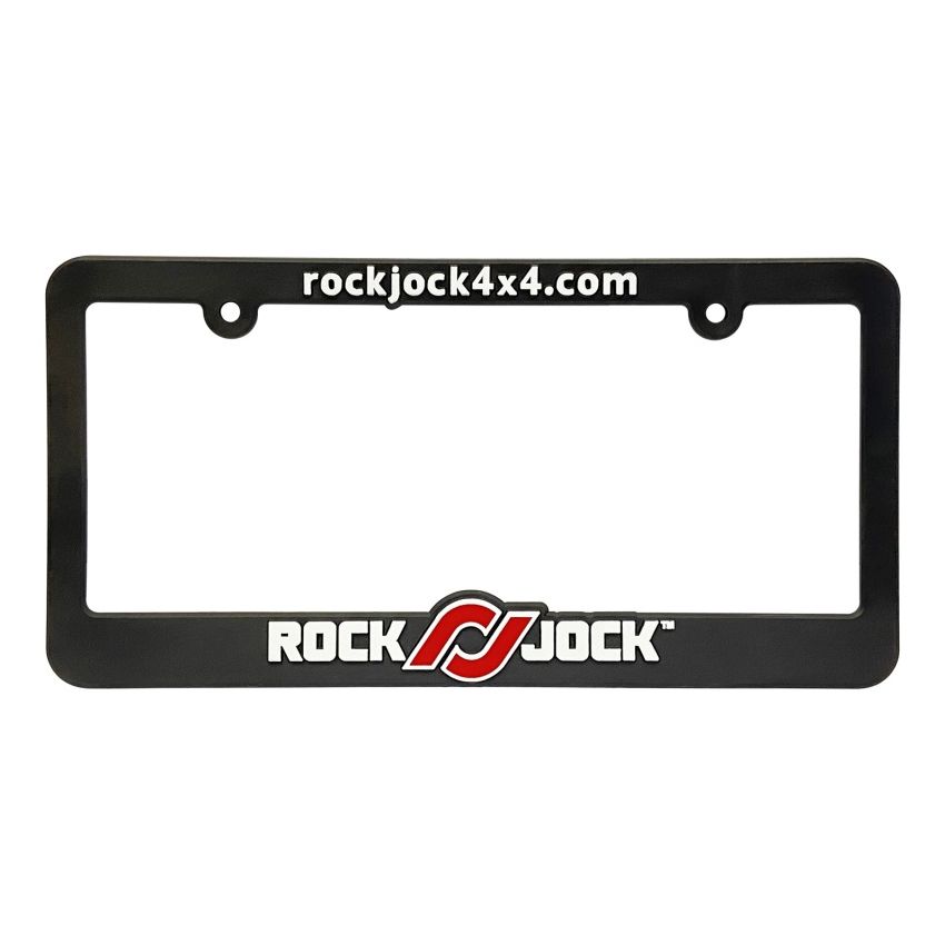 RockJock License Plate Frame Black Plastic w/ Red and White
