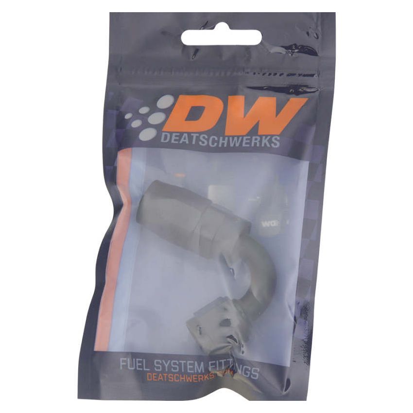 DeatschWerks 6 AN Female Flare Swivel 120-Degree Hose End CPE - Anodized Matte Black