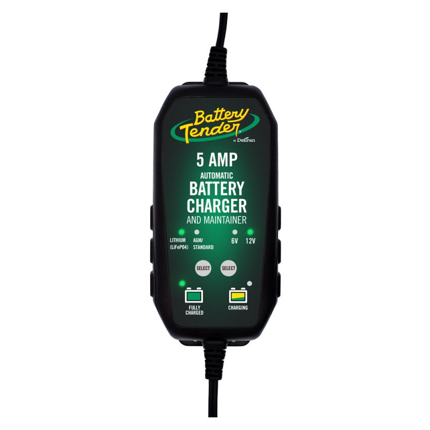 Battery Tender 022-0186G-DL-WH 12V 5A Lead Acid & Lithium Selectable Battery Charger