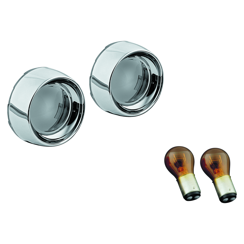 Kuryakyn 2270 Deep Dish Bezels With Smoke Lenses Red Light