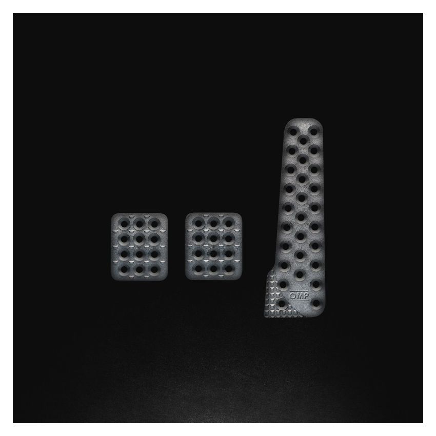 OMP RACING, INC. OMPOA0-1020-003 3 Pedal Set Sandblasted Aluminum w/ Long Gas Ped
