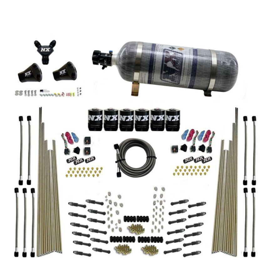 Nitrous Express 93206-12 8 CYL DRY DIRECT PORT, THREE STAGE, 6 SOLENOIDS, W/ COMPOSITE BOTTLE (200-600HP)