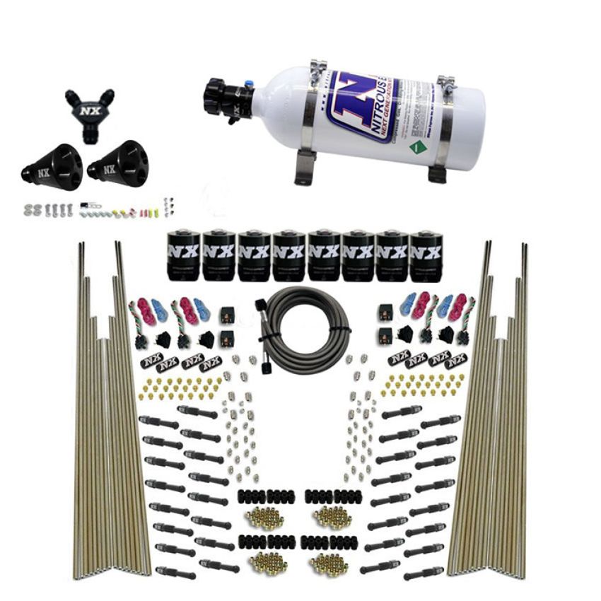 Nitrous Express 93306-05 8 CYL DRY DIRECT PORT, FOUR STAGE, 8 SOLENOIDS, WITH 5LB BOTTLE (200-600HP)