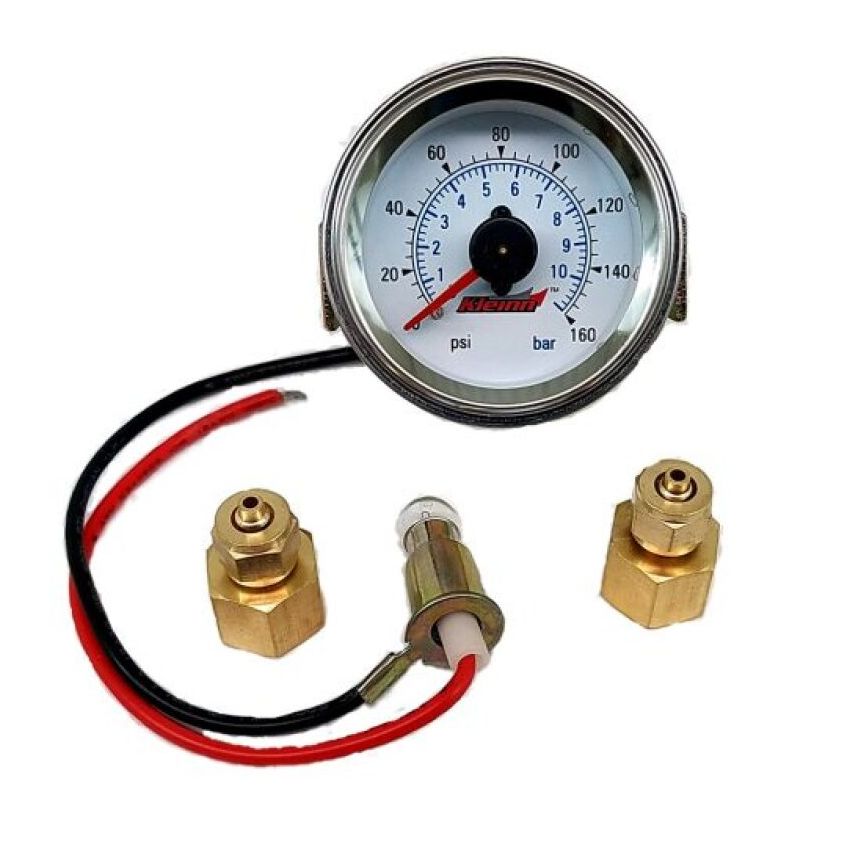 Kleinn Air Horns 1023 Kleinn Panel Mount/ Illuminated/ 160 PSI/ Dual Needle Air Pressure Gauge