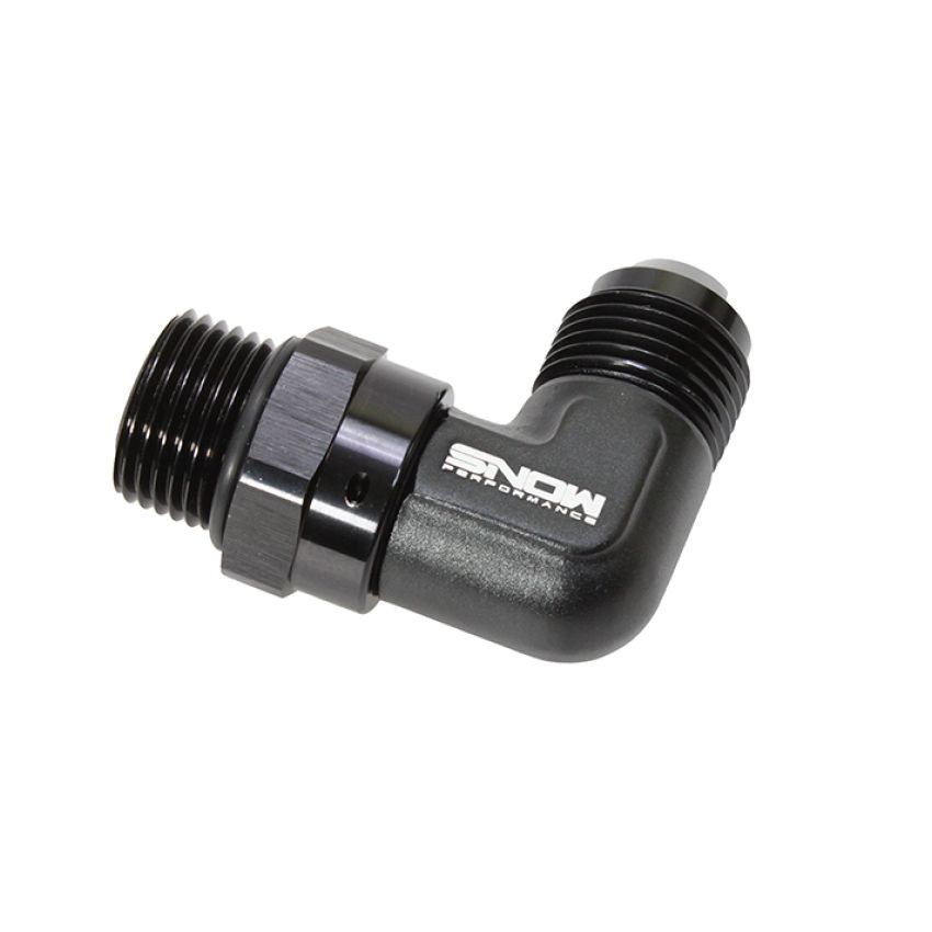 Snow -10 ORB to -10AN 90 Degree Swivel Fitting (Black)