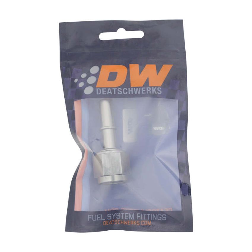 DeatschWerks 8AN Female Flare Swivel to 3/8in Male EFI Quick Disconnect - Anodized DW Titanium