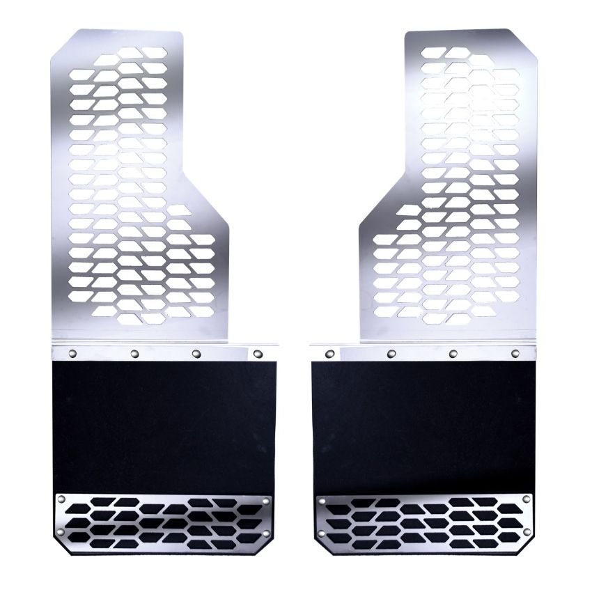 Putco 78070 15-19 Chevy Silv/Sierra HD Dually (Front) - Set of 2 Mud Skins - Polished SS w/ Hex Shield