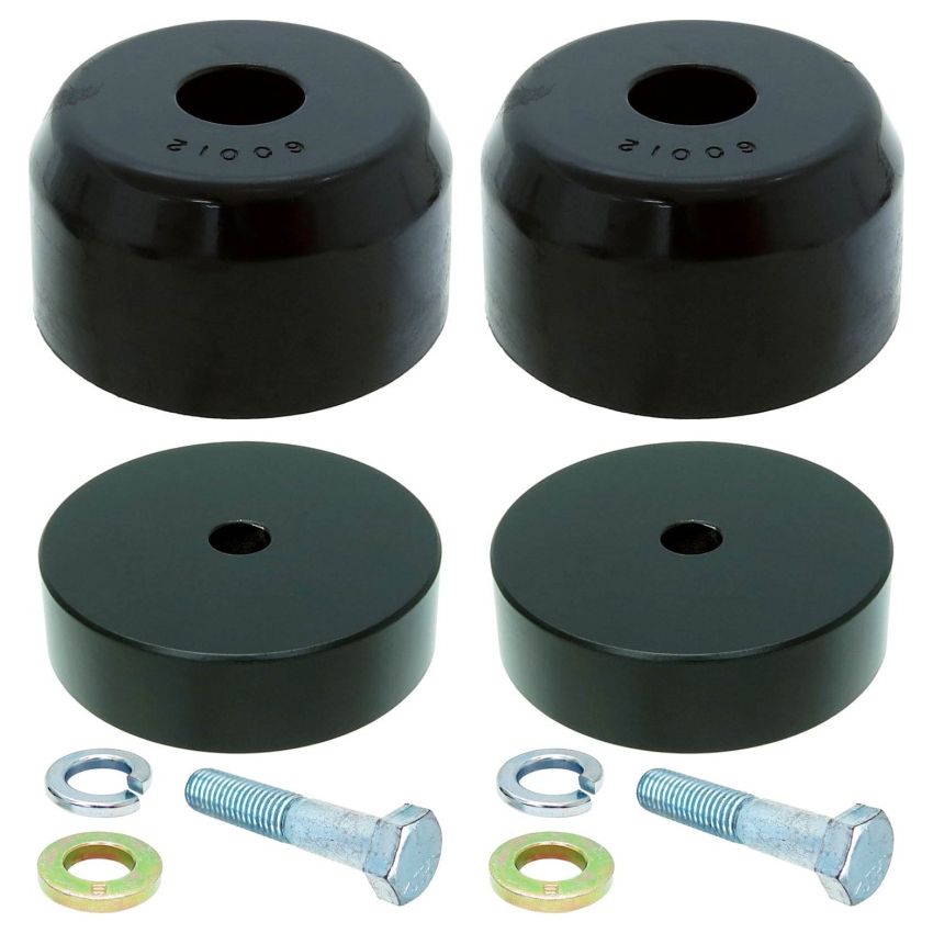 RockJock JK Bump Stop Kit Front w/ Billet Aluminum Spacers Urethane RockJock Bump Stops Hardware