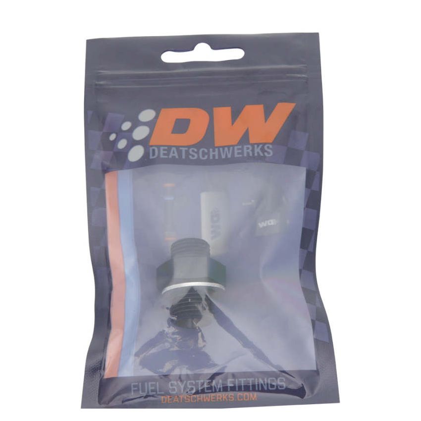 DeatschWerks 6AN ORB Male to M16 X 1.5 Metric Male (Incl O-Ring and Washer) - Anodized Matte Black