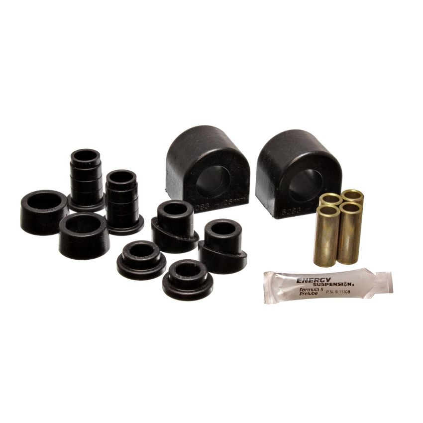 Energy Suspension 3.5141G 88-96 Chevy Corvette Black 24mm Front Sway Bar Bushing Set (End Links Inc)
