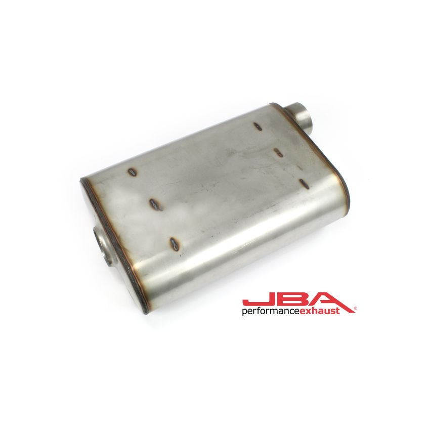 JBA 40-251400 Universal Chambered Style 304SS Muffler 14x9.75x4 2.5in Inlet Diameter Offset/Offset