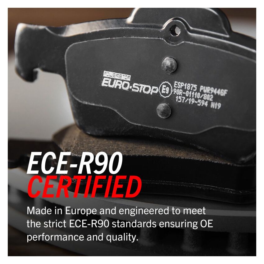 PowerStop ESP1060 EuroStop ECE-R90 Certified Brake Pad Set