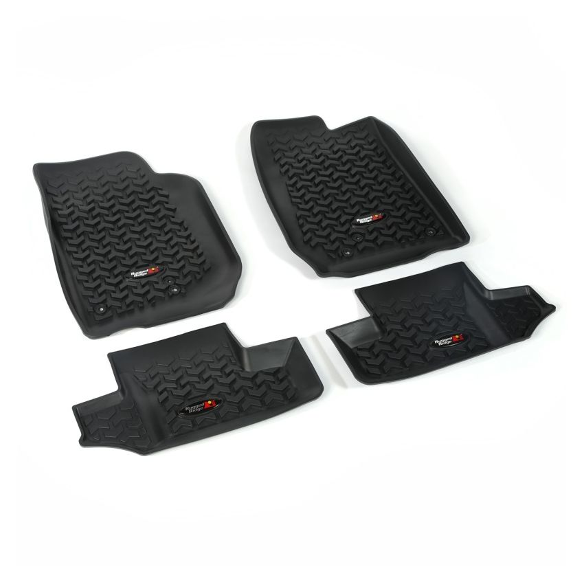 Rugged Ridge Floor Liner Front/Rear Black 2007-2018 Jeep Wrangler JK 2 Dr