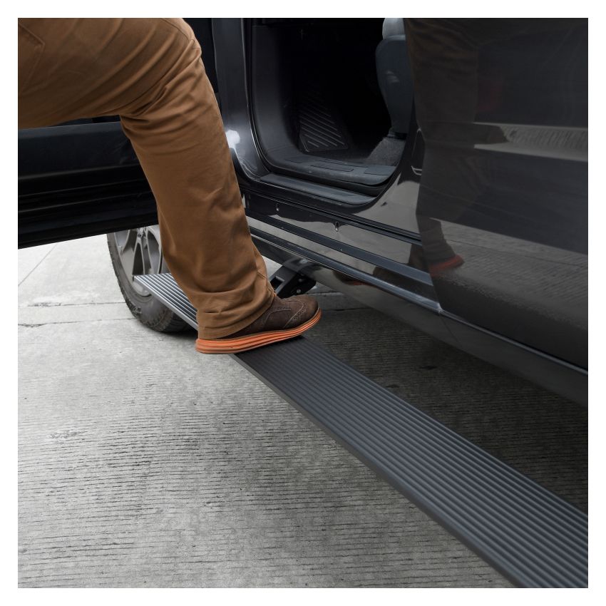 Go Rhino 20404587PC RealTruck 07-14 Chevrolet Silverado 1500 CC 4dr VoltStep Electric Running Board Kit - Textured Black