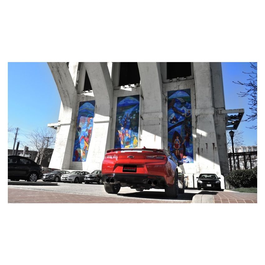 CORSA Performance 14770BLK Corsa 2016-24 Chevy Camaro SS 6.2L Xtreme+ 2.75in Cat-Back Dual Rear Exit w/ Twin 4in Black PVD Tips