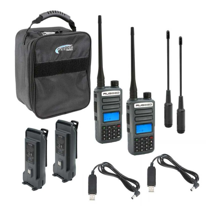 Rugged Radios RUGGED-ADVENTURE-PACK ADVENTURE PACK - GMR2 PLUS - GMRS / FRS Two Way Handheld Radios with Accessories