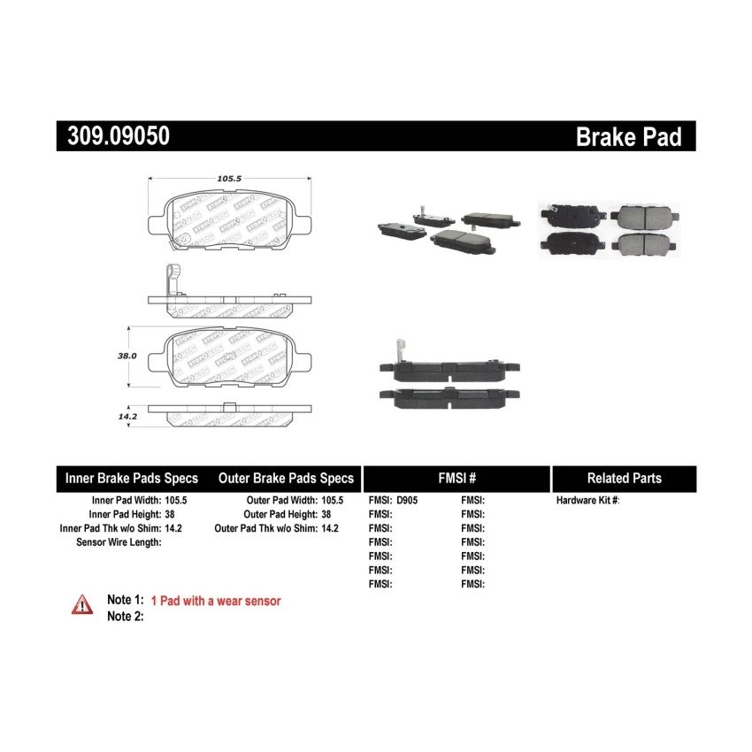 StopTech Performance 6/02-08 350z / 01-08 G35 Rear Brake Pads