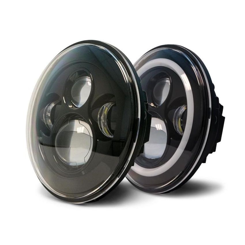 DV8 Offroad 07-18 Jeep Wrangler JK LED Projector Headlights w/ Angel Eyes