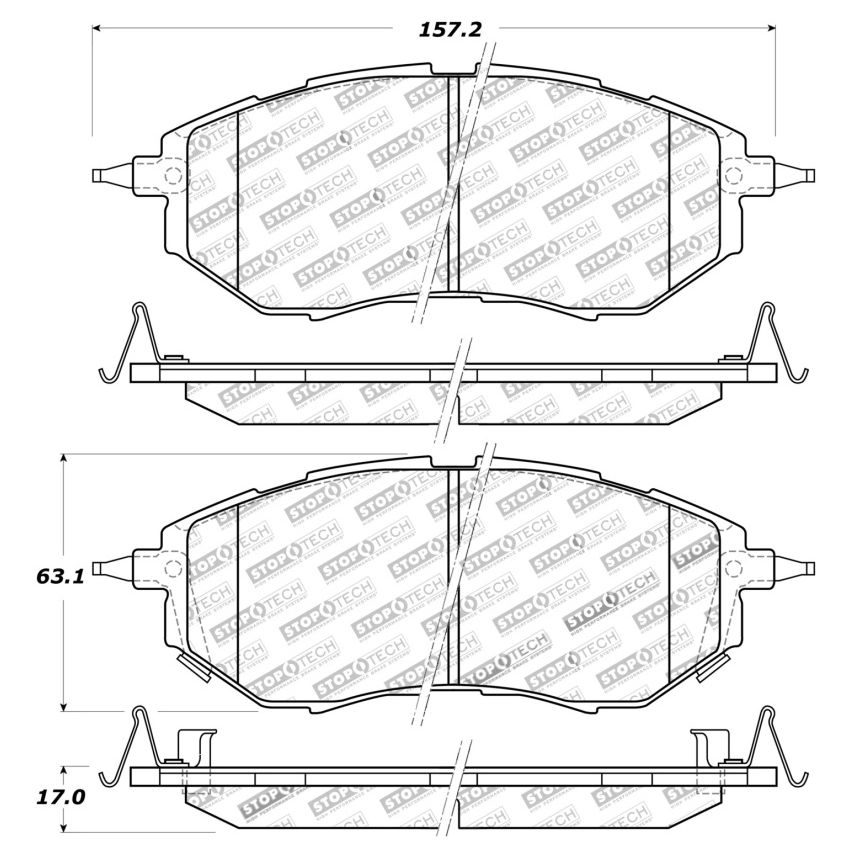 Stoptech 309.10780 Performance 05-08 Legacy 2.5 GT Front Brake Pads