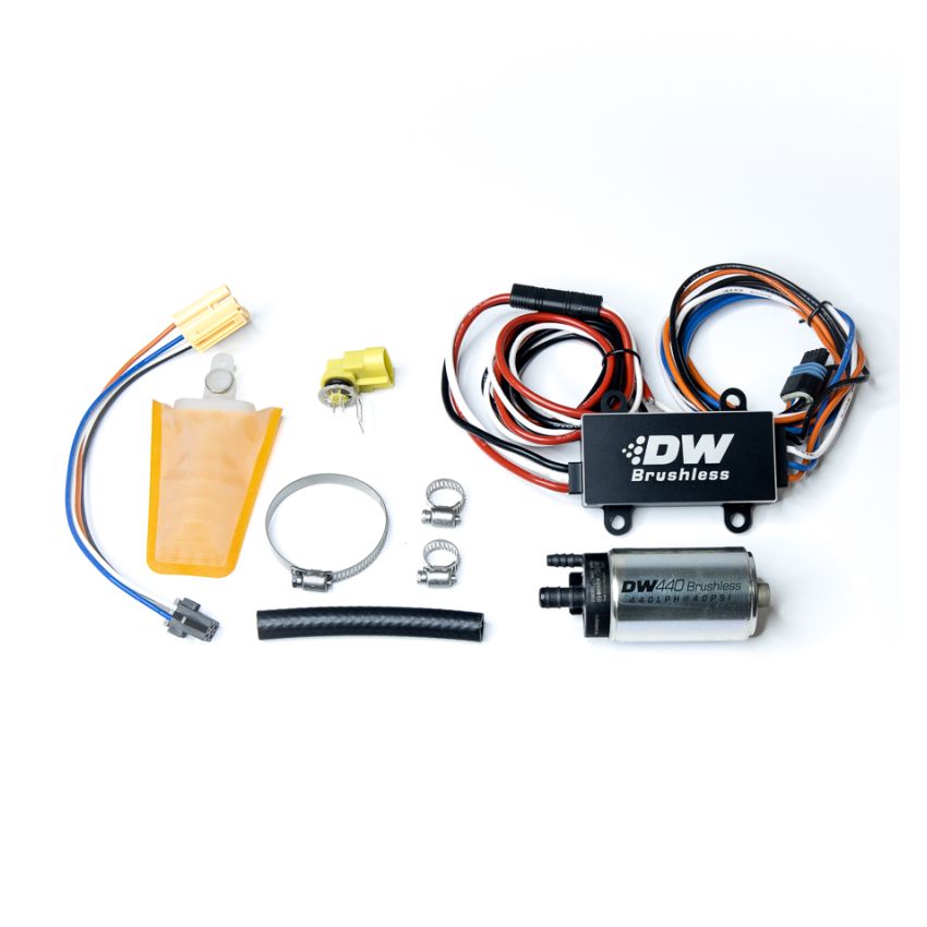 DeatschWerks 9-441-C102-0903 DW440 440lph Brushless Fuel Pump Single/Dual Controller w/ Install Kit 93-07 Subaru WRX