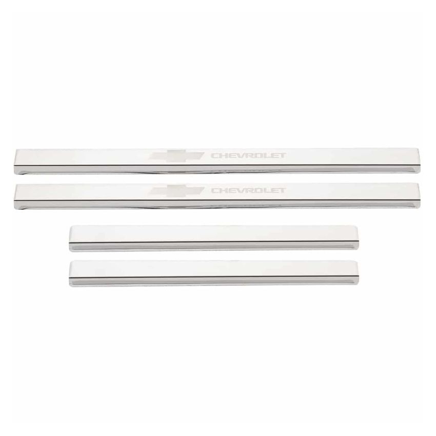 Putco 95183GM-1 2019+ Chevrolet Silverado LD- Crew Cab (4pc) w/ Bow Tie Etching SS Door Sills