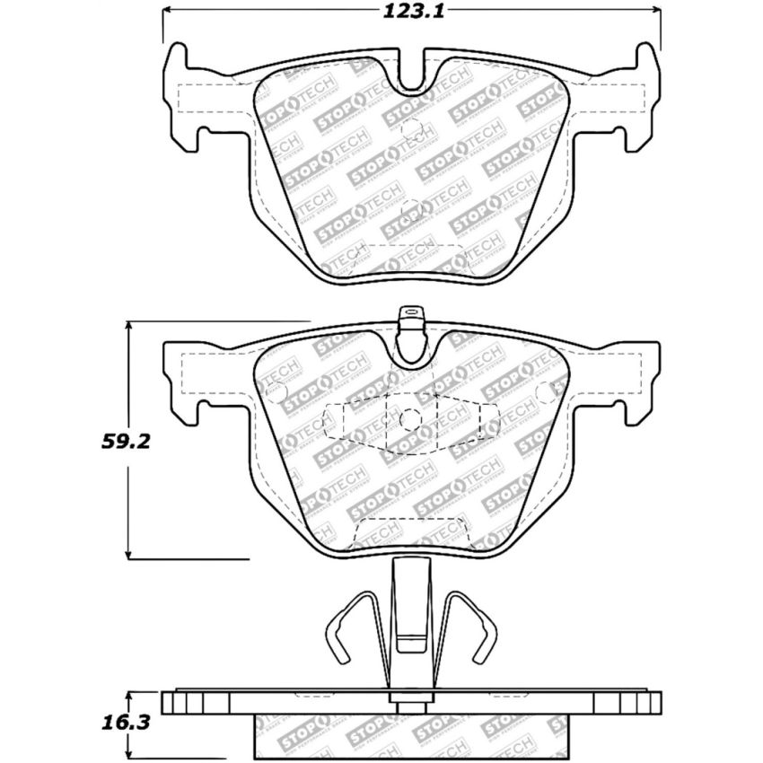 Stoptech 305.11700 Street Select Brake Pads - Rear