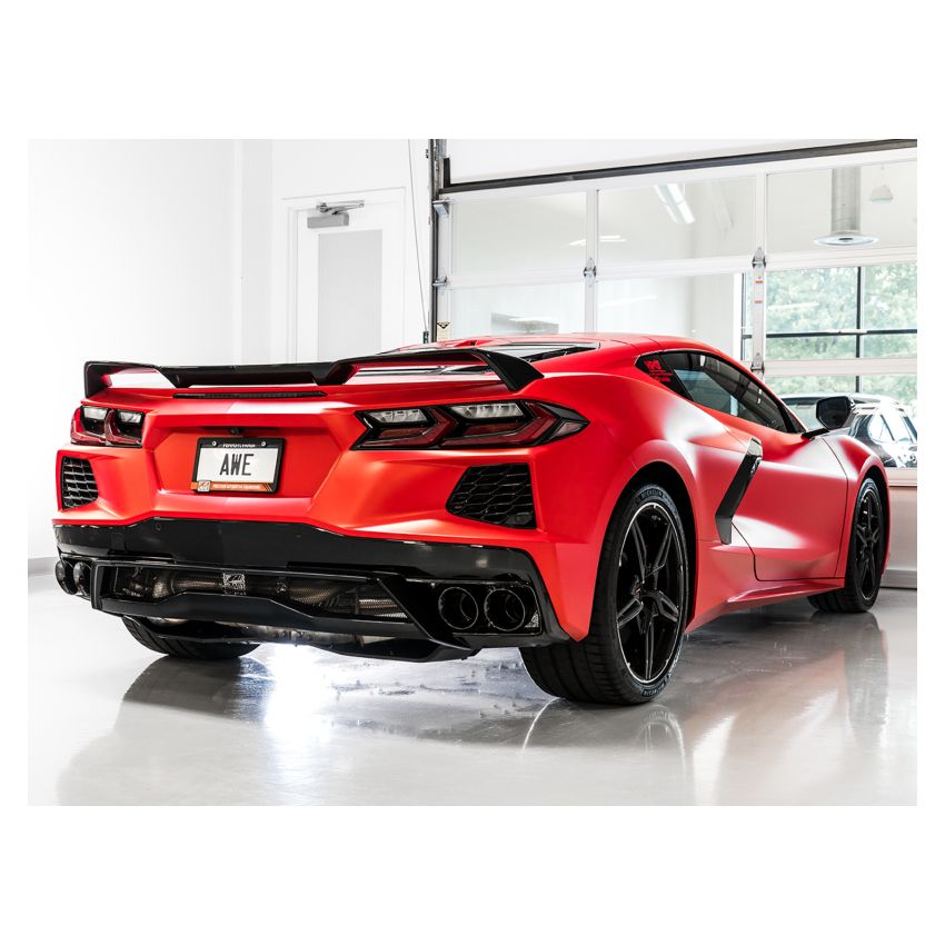 AWE Tuning 3015-43159 2020 Chevrolet Corvette (C8) Touring Edition Exhaust - Quad Diamond Black Tips