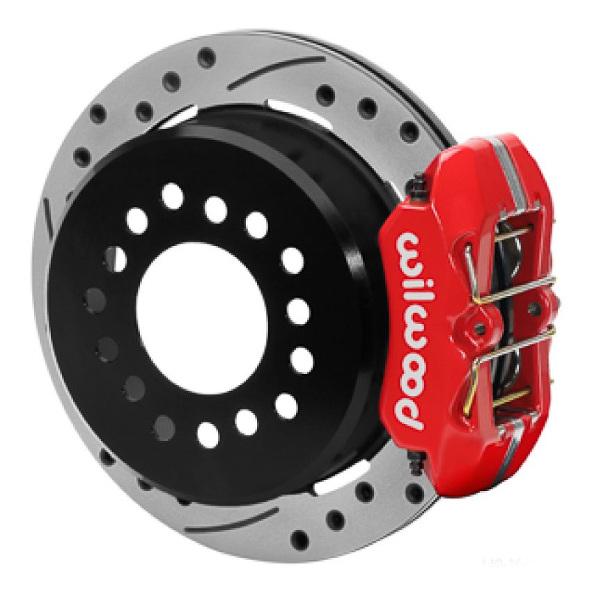 Wilwood 140-17120-DR Chevy Monte Carlo Forged 4 Piston DynaPro Red Caliper HP32 VV D&S Rotor - 11.00x0.81