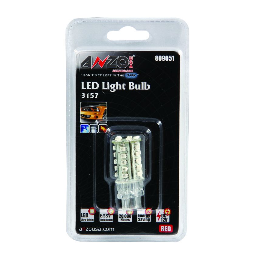 ANZO LED Bulbs Universal 3157 Red - 30 LEDs 2in Tall