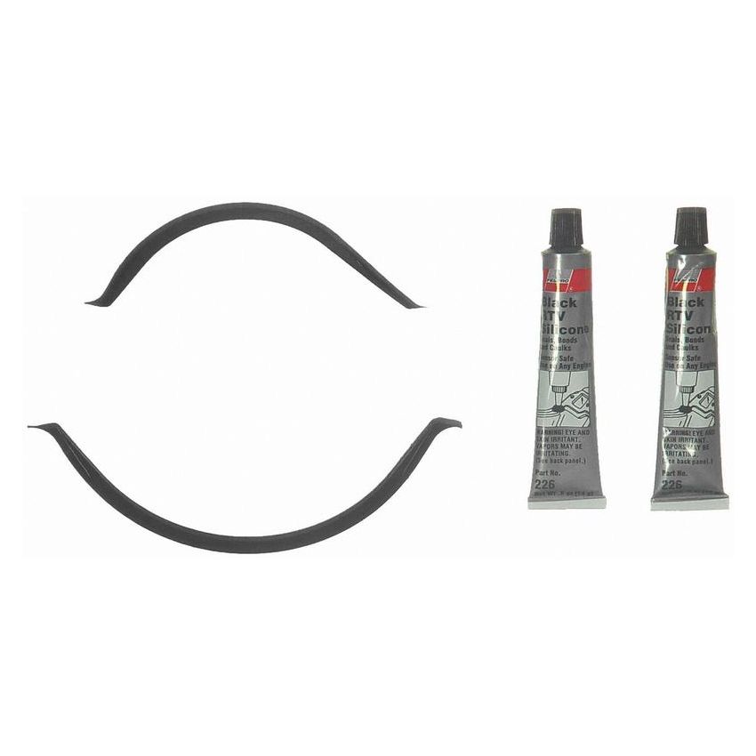 FEL PRO GASKETS OS 30591 Engine Oil Pan Gasket Set RTV Black silicone w/Rubber end seals