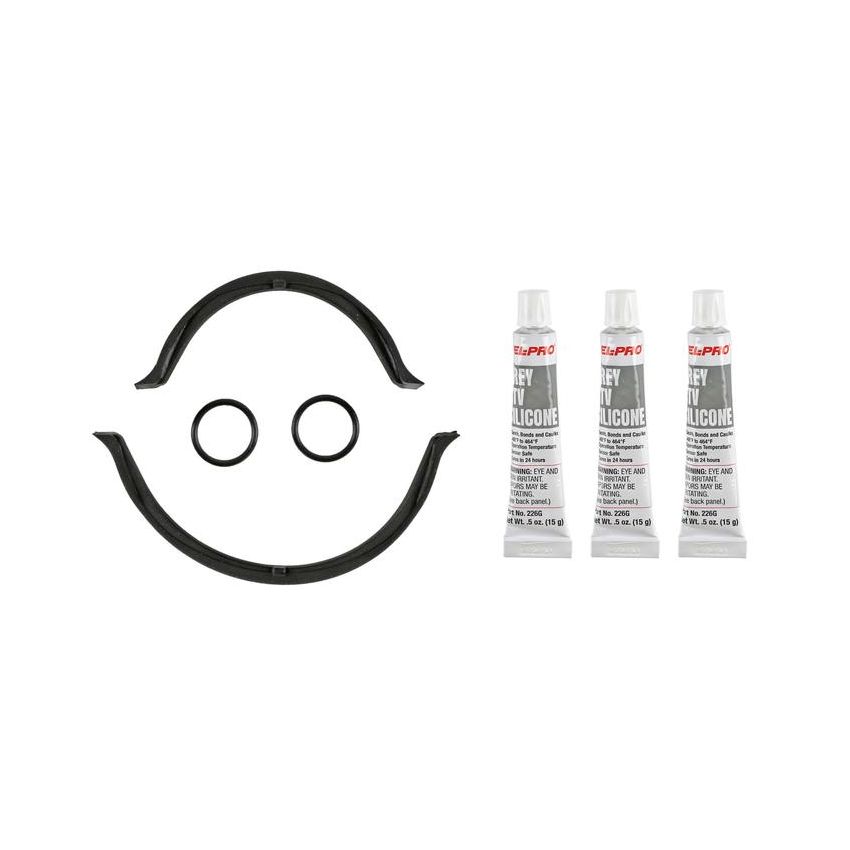 FEL PRO GASKETS OS 30696 Engine Oil Pan Gasket Set RTV Black silicone w/Rubber end seals