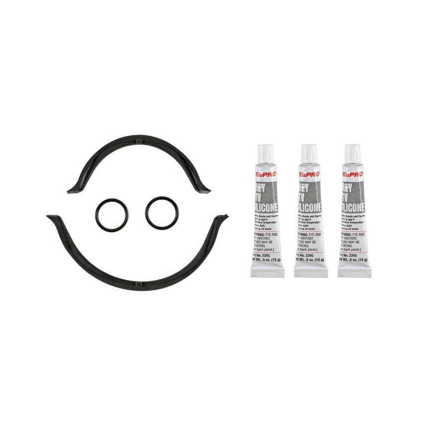 FEL PRO GASKETS OS 30696 Engine Oil Pan Gasket Set RTV Black silicone w/Rubber end seals