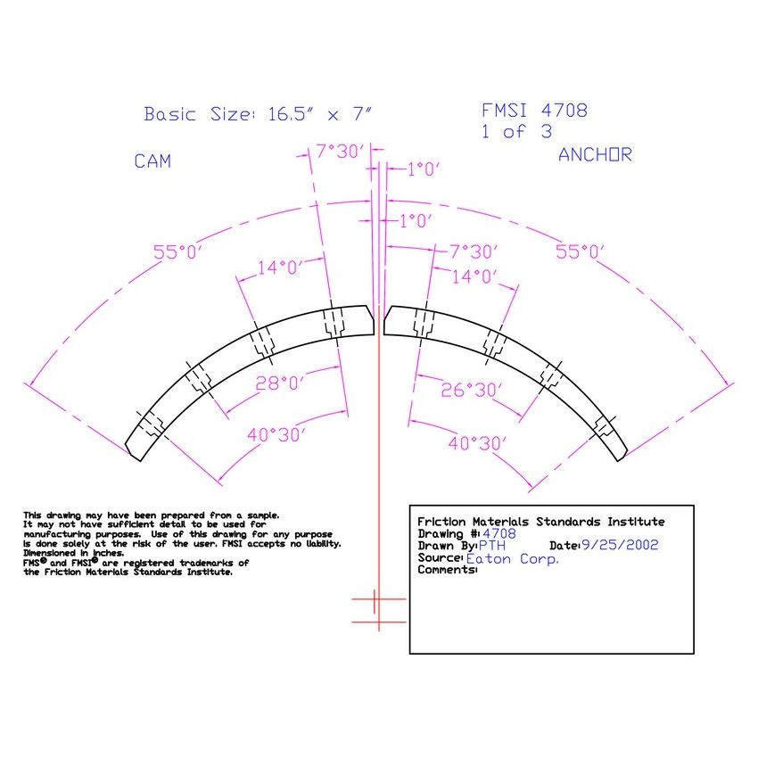 Abex Friction Products ED4708D-B4H Drum Brake Shoe Lining