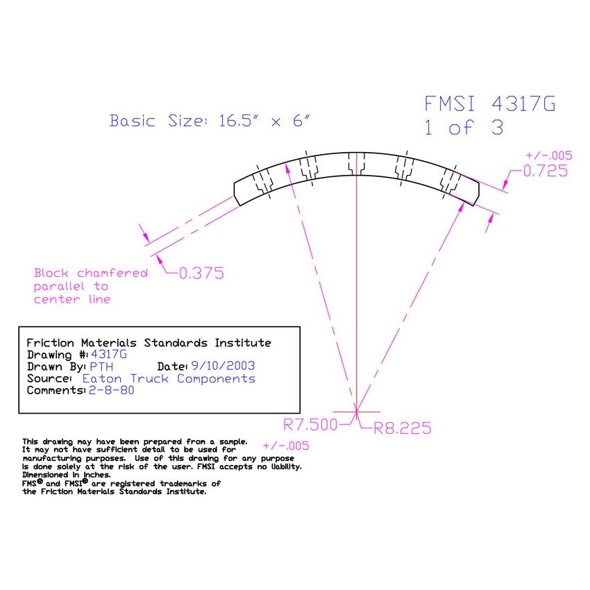 Abex Friction Products EL4317GD-S4D Drum Brake Shoe Lining
