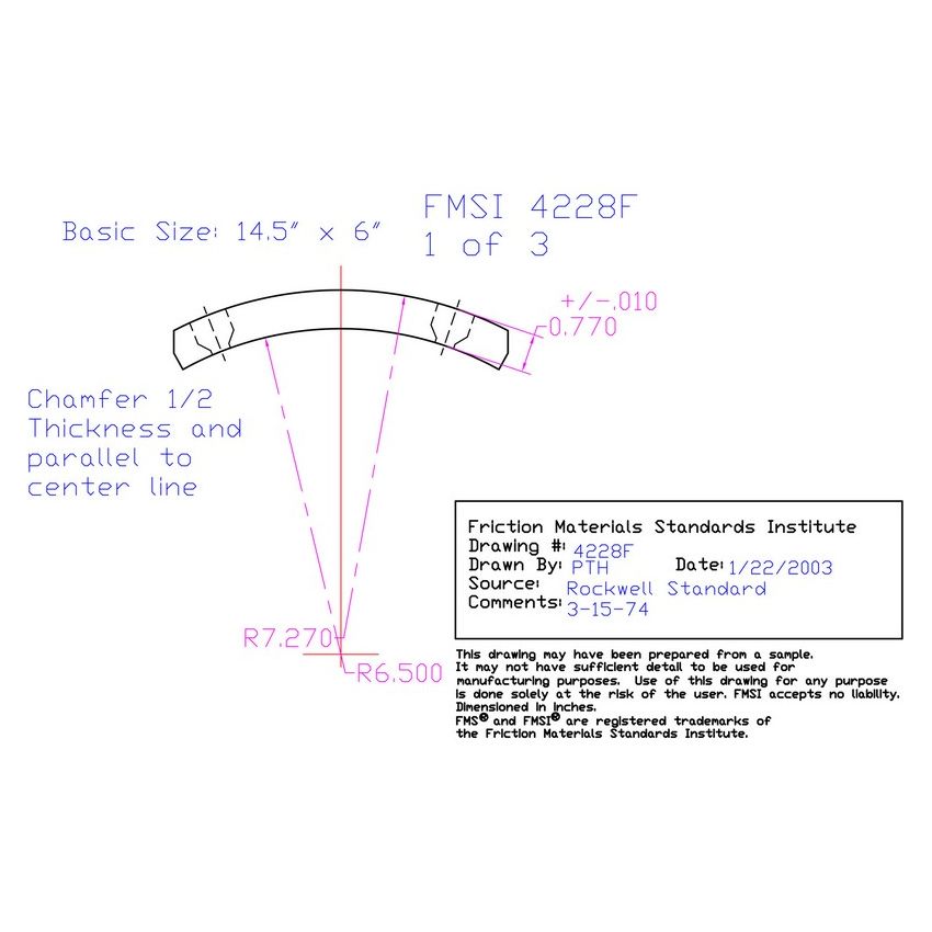Abex Friction Products MQ4228FDXXX Drum Brake Shoe Lining