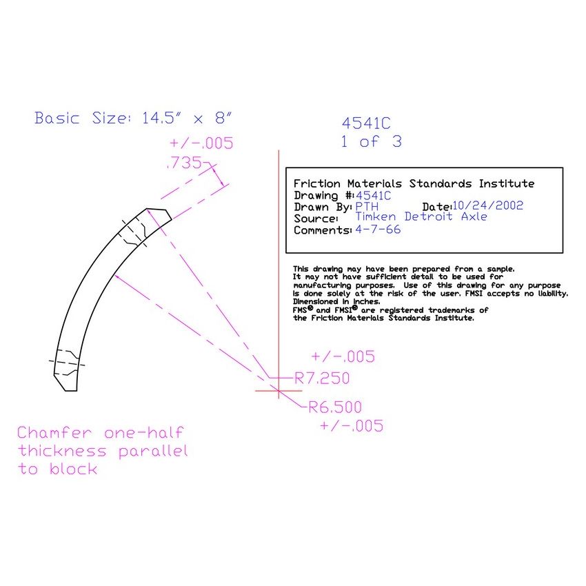 Abex Friction Products MQ4541CD Drum Brake Shoe Lining