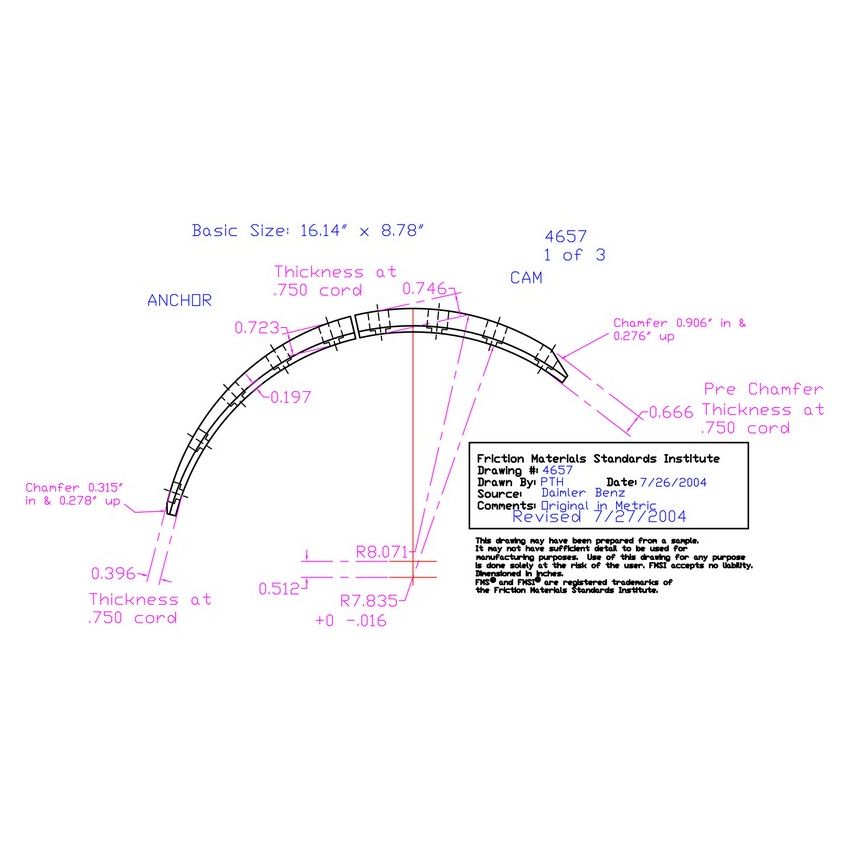 Abex Friction Products MQ4657D1M Drum Brake Shoe Lining