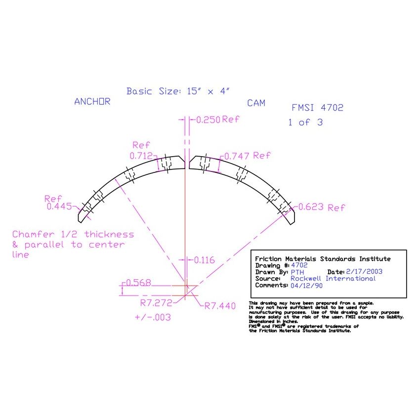 Abex Friction Products MQ4702D Drum Brake Shoe Lining
