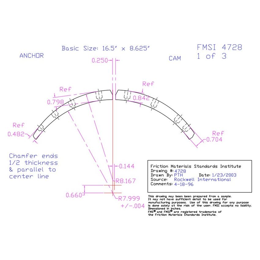 Abex Friction Products MQ4728DX Drum Brake Shoe Lining