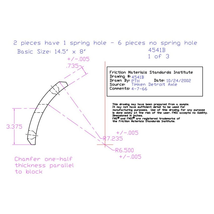 Abex Friction Products MX4541BDXX-S4E Drum Brake Shoe Lining