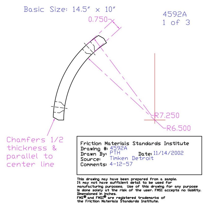 Abex Friction Products MX4592ADXX-S4E Drum Brake Shoe Lining