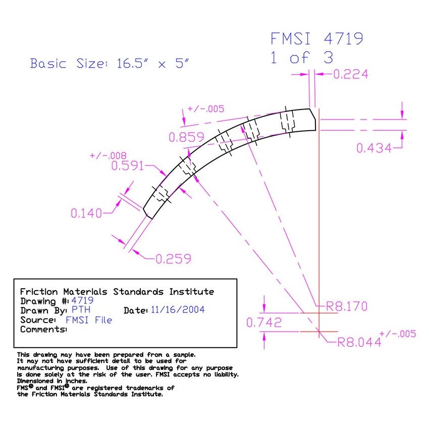 Abex Friction Products RSM4719D Drum Brake Shoe Lining