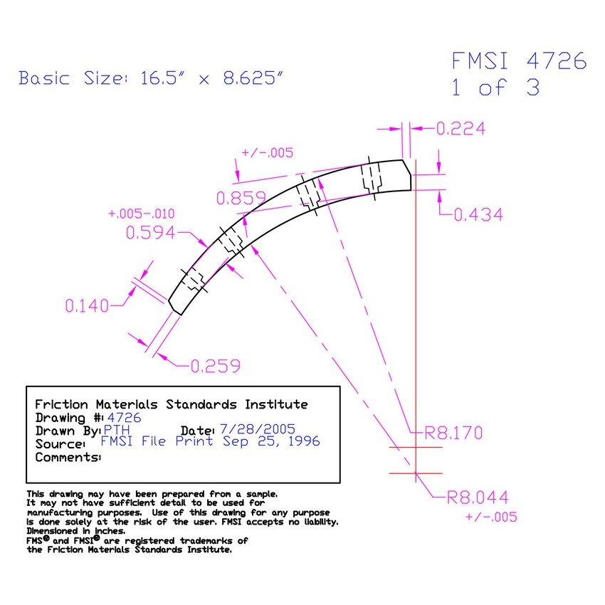 Abex Friction Products RX4726D Drum Brake Shoe Lining
