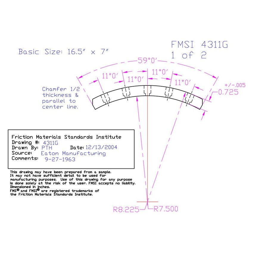Abex Friction Products SDA4311GD-B47 Drum Brake Shoe Lining