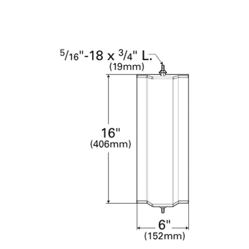 GROTE LIGHTING 16244 Economy West Coast Mirror, Aluminum