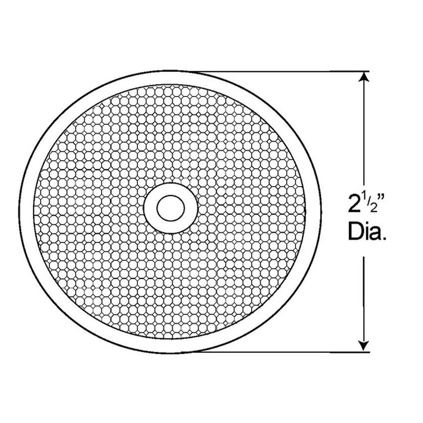 GROTE LIGHTING 40093 Sealed Center-Mount Reflector, Amber