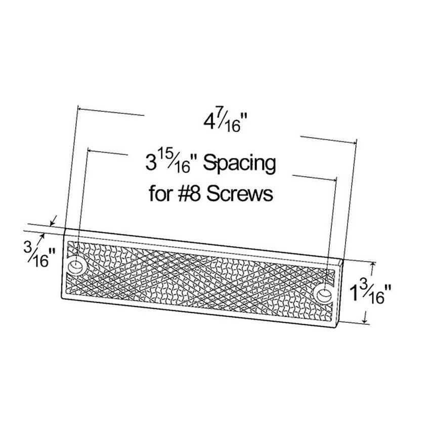 GROTE LIGHTING 40132-5 Mini Stick-On / Screw-Mount Rectangular Reflectors, Pair Pack, Red
